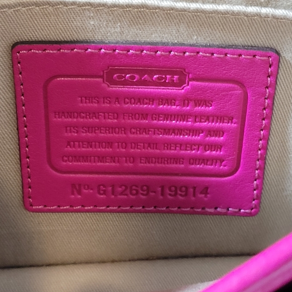 Coach Legacy 19914 Pink Leather Penny  Crossbody Bag with Tassel and Handtag - Picture 9 of 13